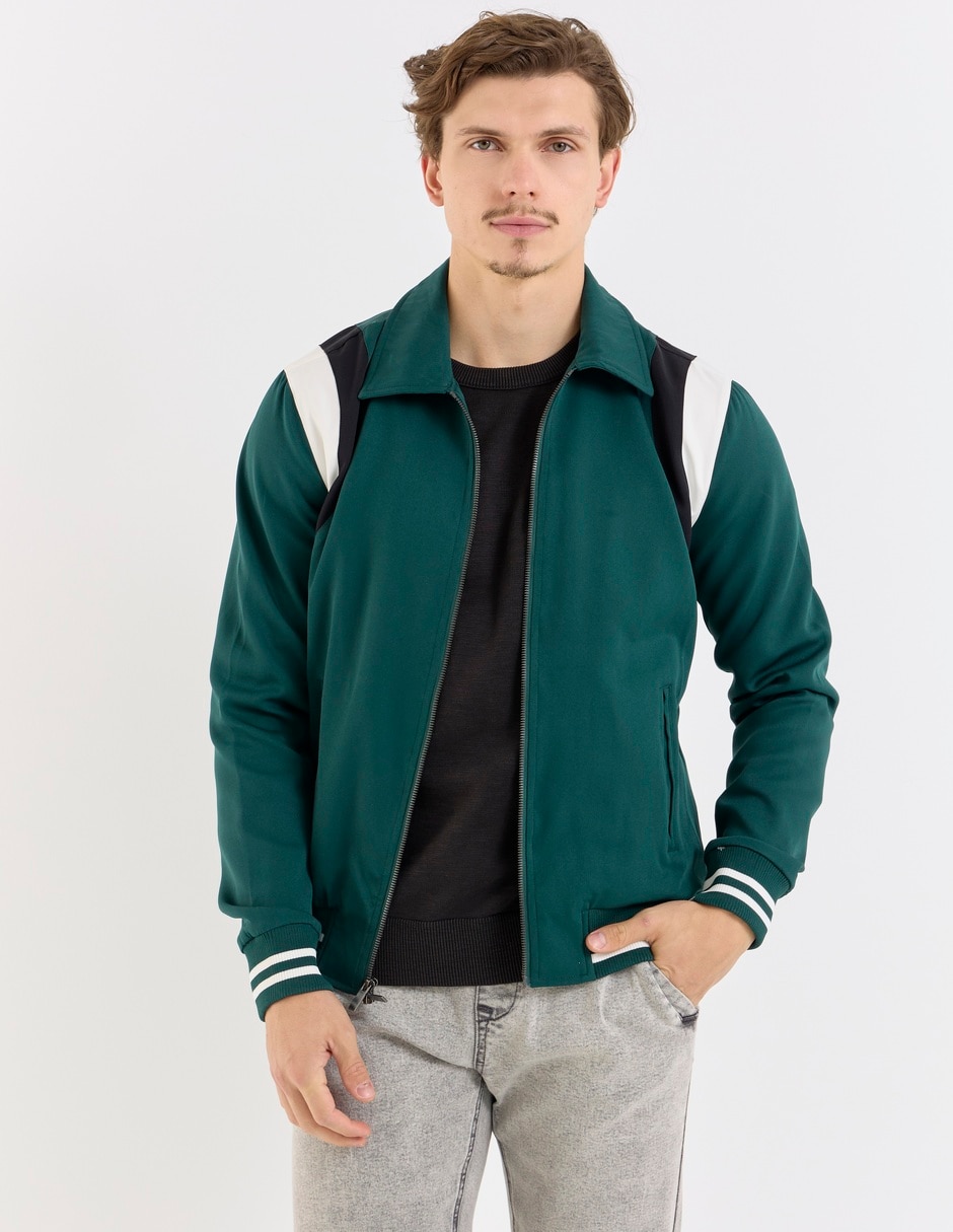 Chamarra bomber con bolsillos para hombre Chamarra bomber con bolsillos para hombre
