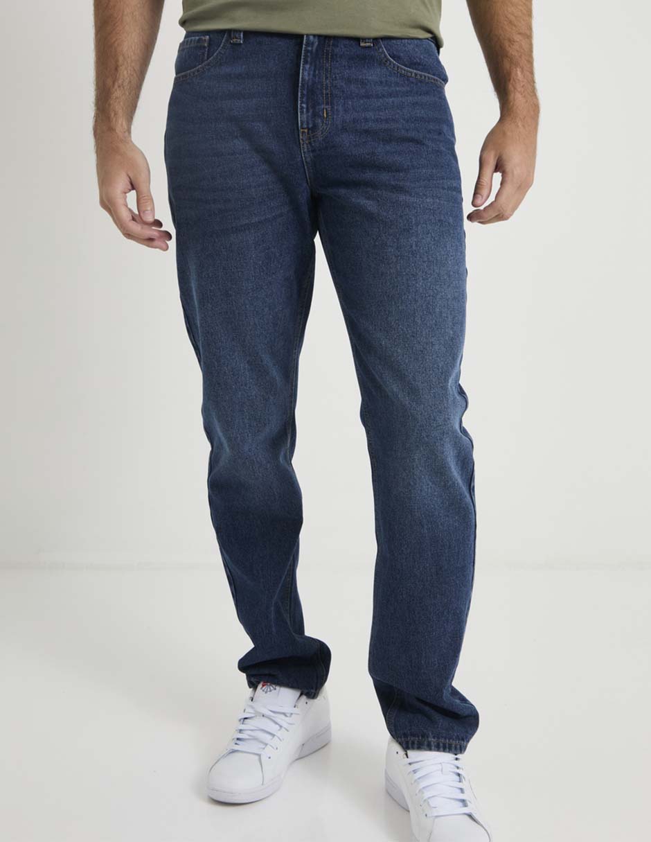 Jeans straight deslavado para hombre