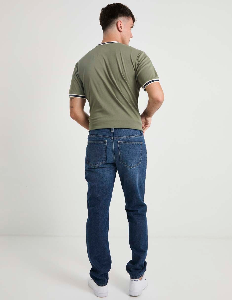 Jeans straight deslavado para hombre 2