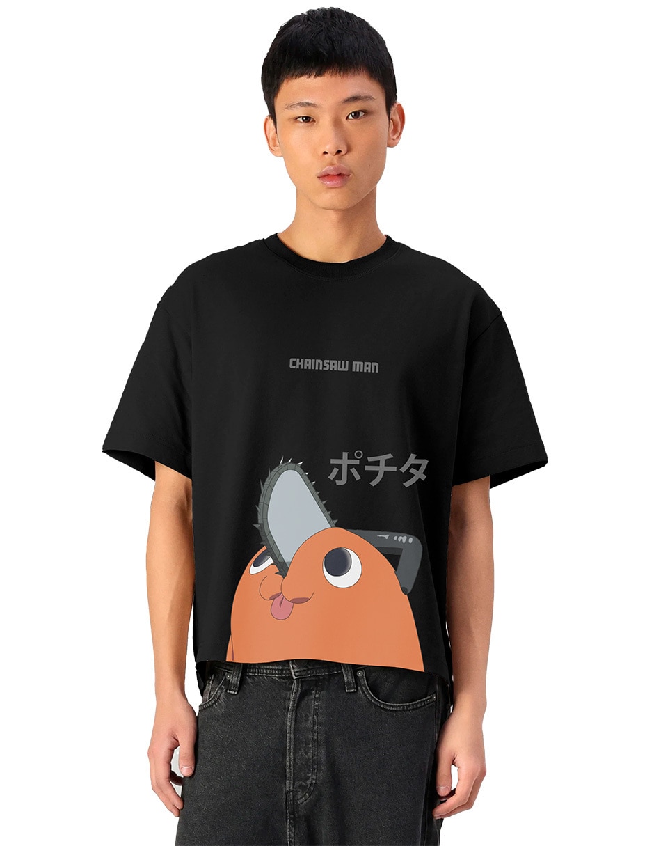 Playera Chainsaw Man Pochita cuello redondo para hombre Playera Chainsaw Man Pochita cuello redondo para hombre