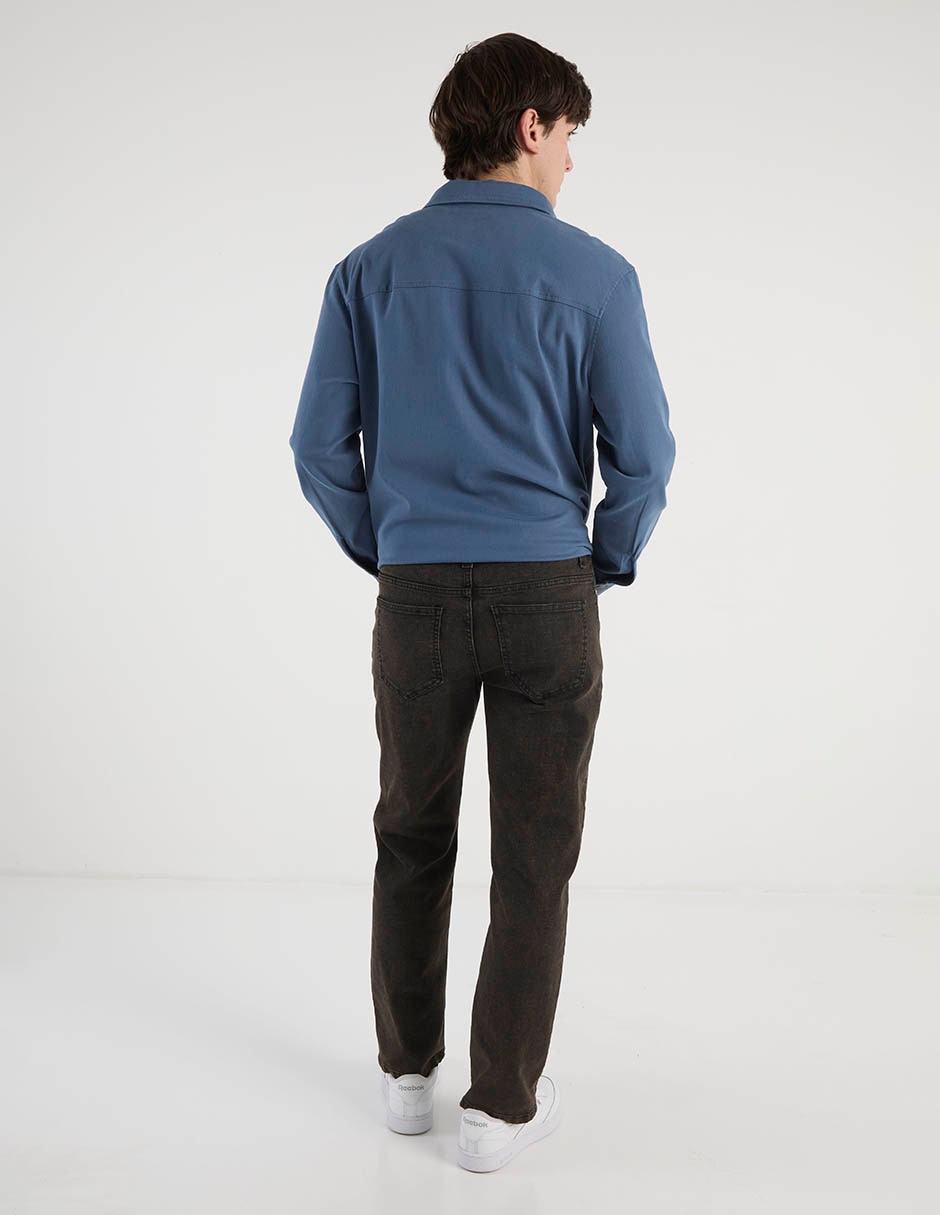 Jeans straight lavado obscuro para hombre 6