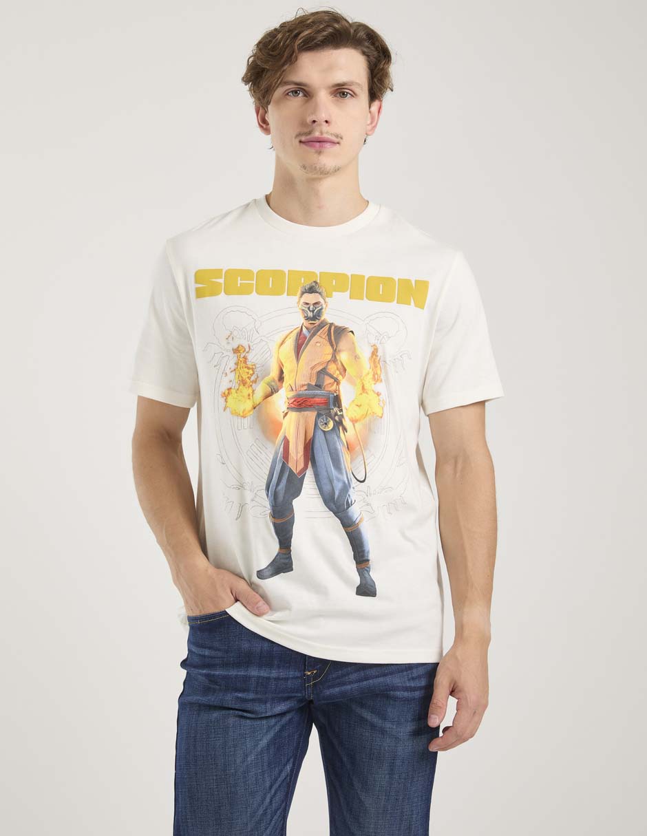 Playera Mortal Kombat cuello redondo para hombre Playera Mortal Kombat cuello redondo para hombre