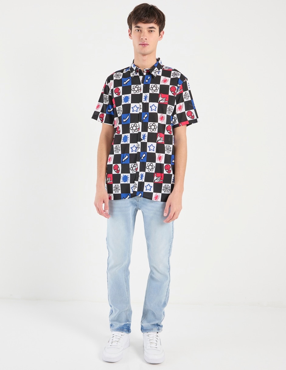 Camisa casual Spider-Man de algodón manga corta para hombre 2