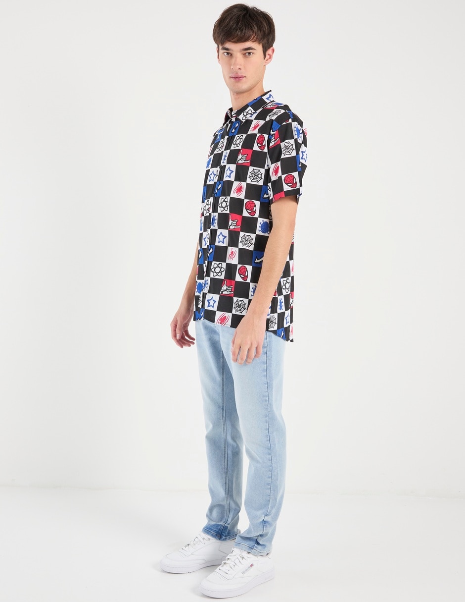 Camisa casual Spider-Man de algodón manga corta para hombre 3