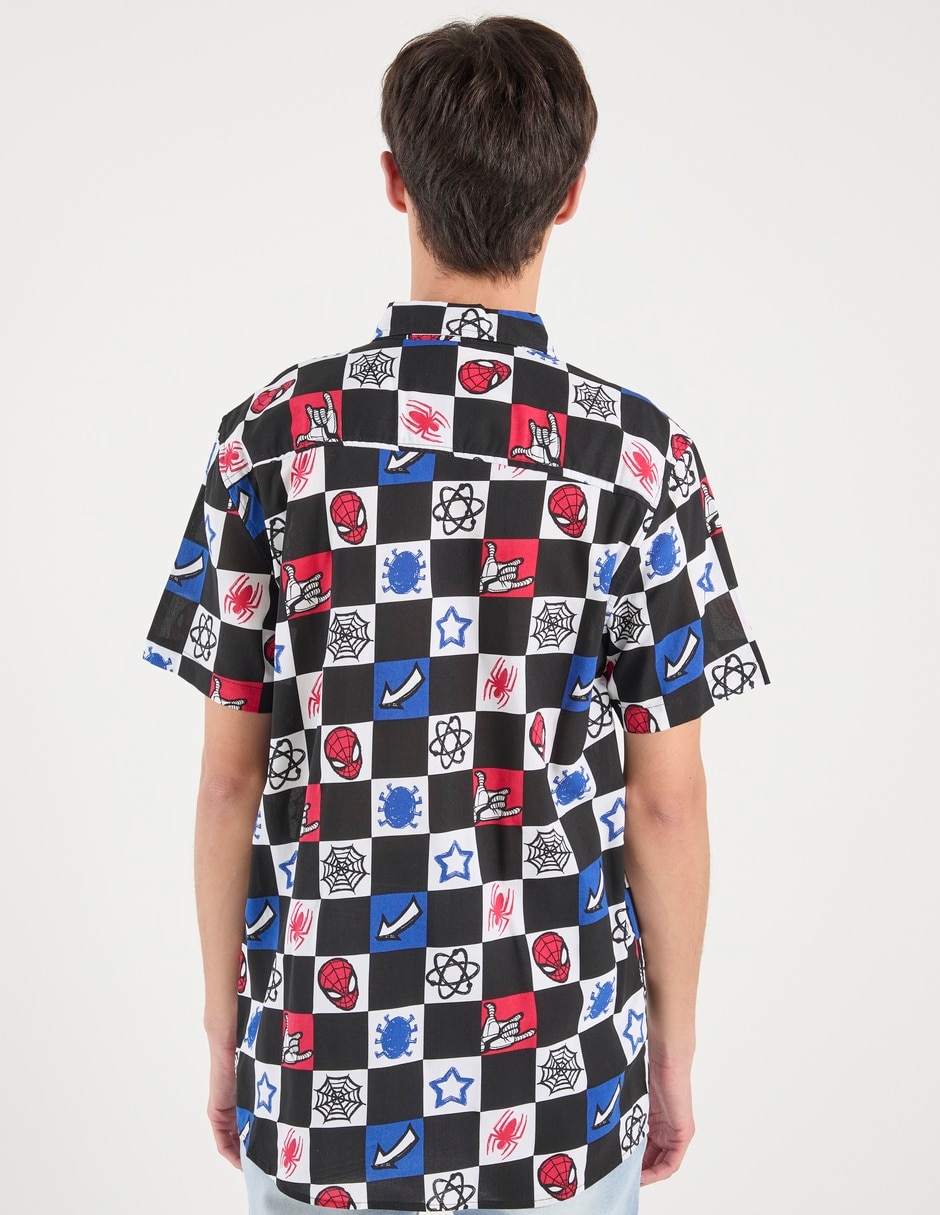 Camisa casual Spider-Man de algodón manga corta para hombre 6