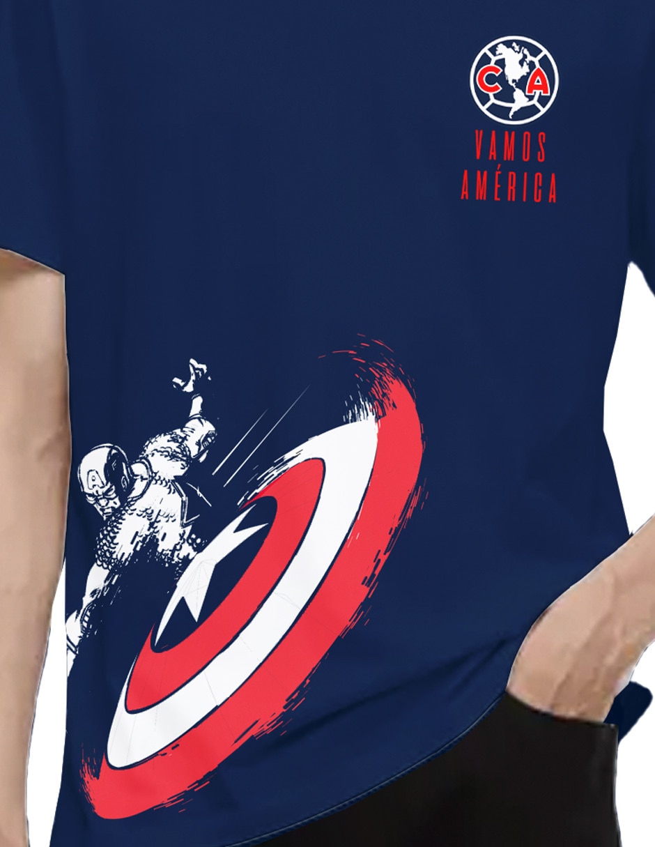 Playera América cuello redondo para hombre 4